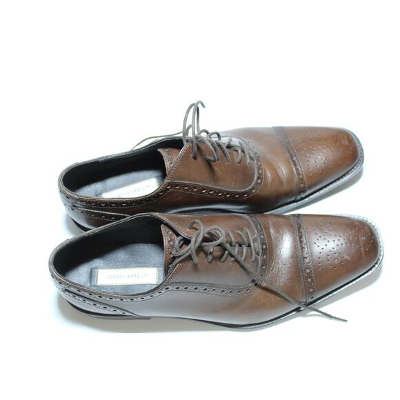 Joseph Abboud Men’s Oxfords Brown Leather Cap Toe Dress Shoes Sz 10 main image 9